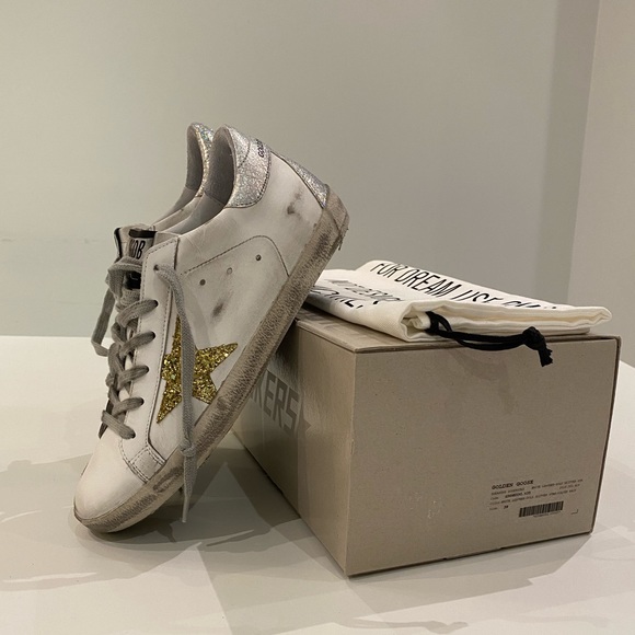 Golden Goose Superstar White Leather/Gold/Silver - Picture 3 of 10
